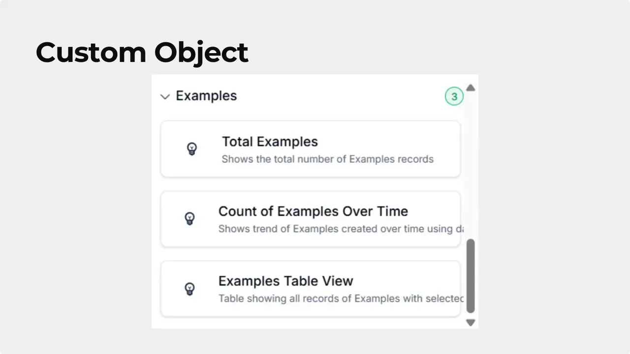 Create object-specific widgets for custom data