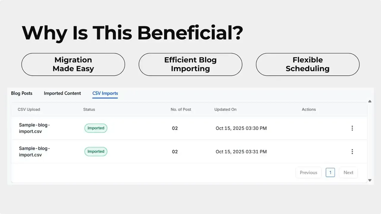 Overview of CSV import benefits