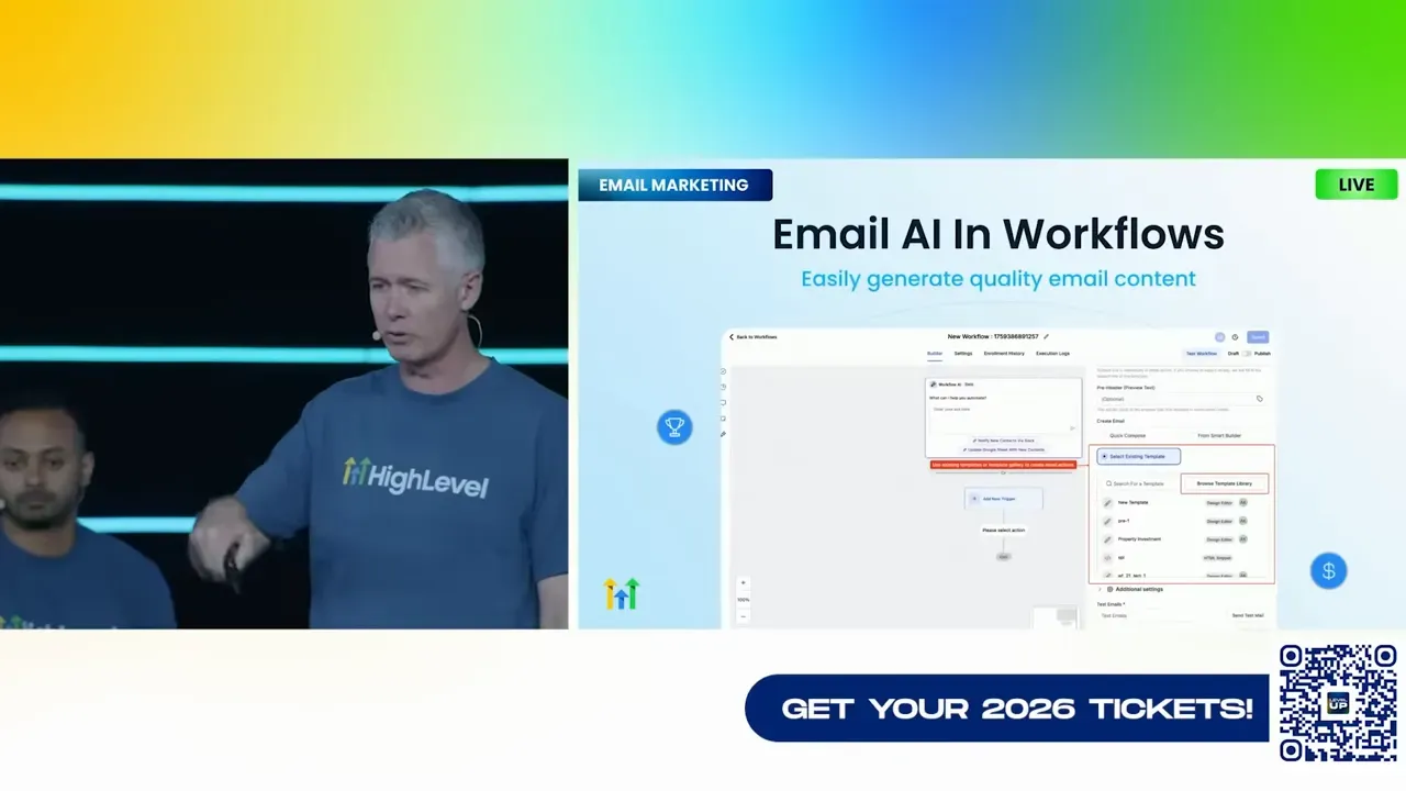 Email AI being used inside the workflow builder