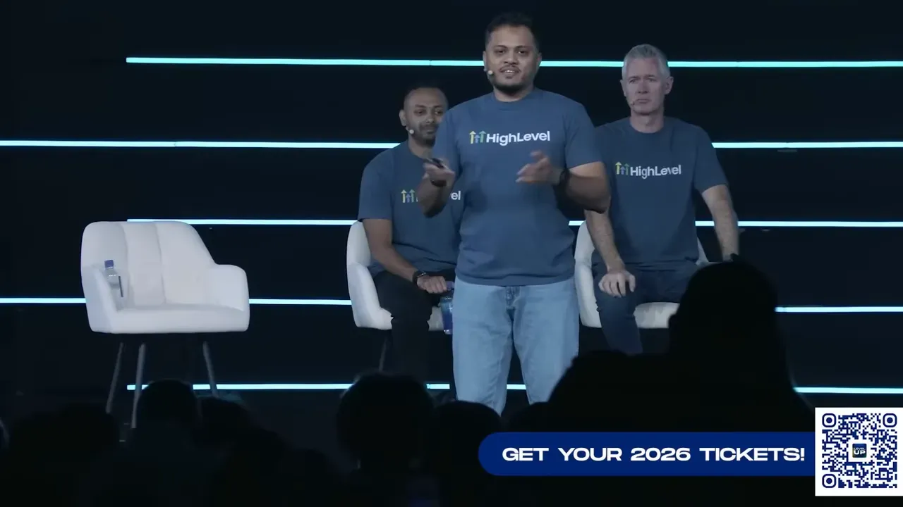 Stage slide showing Voice AI statistics