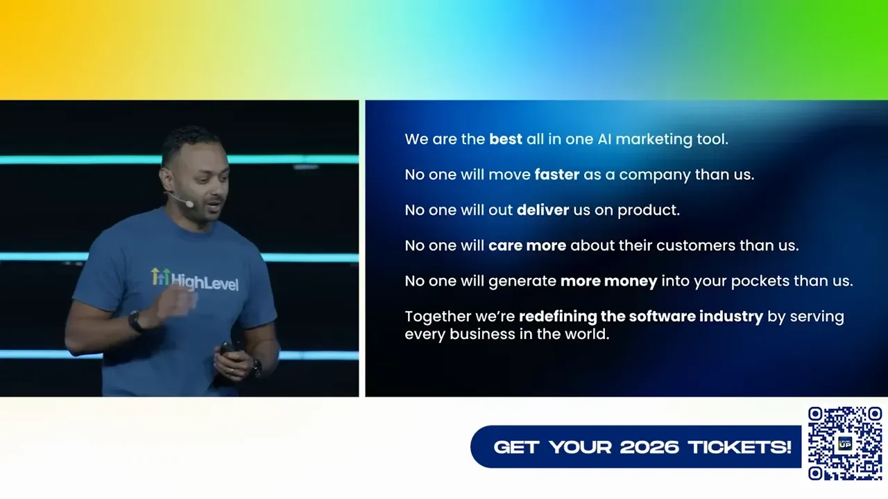 Manifesto slide with company values and vision