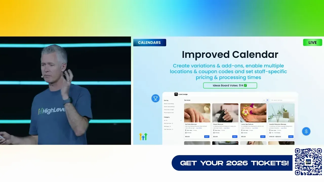 Calendars slide showing multiple locations and rental calendars