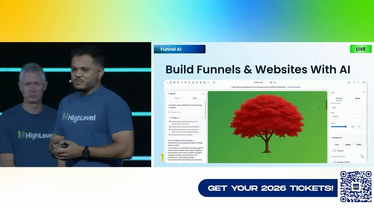 Funnel AI slide showing to-do list and layout editing