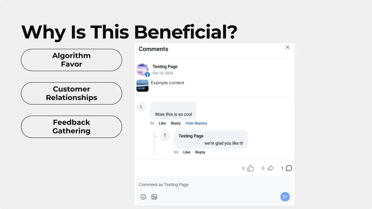Type your response in the text bubble under the comment