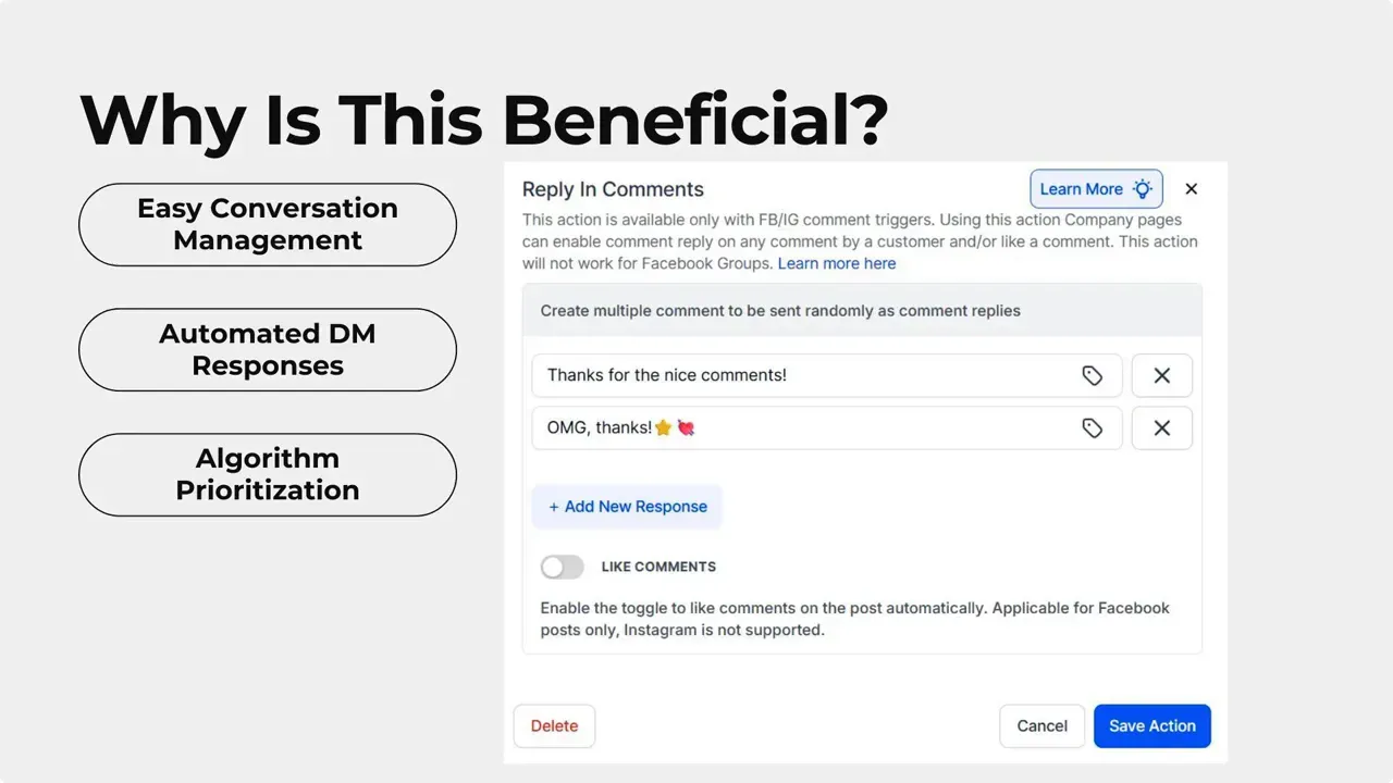 Automating DM and comment responses makes conversation management easy