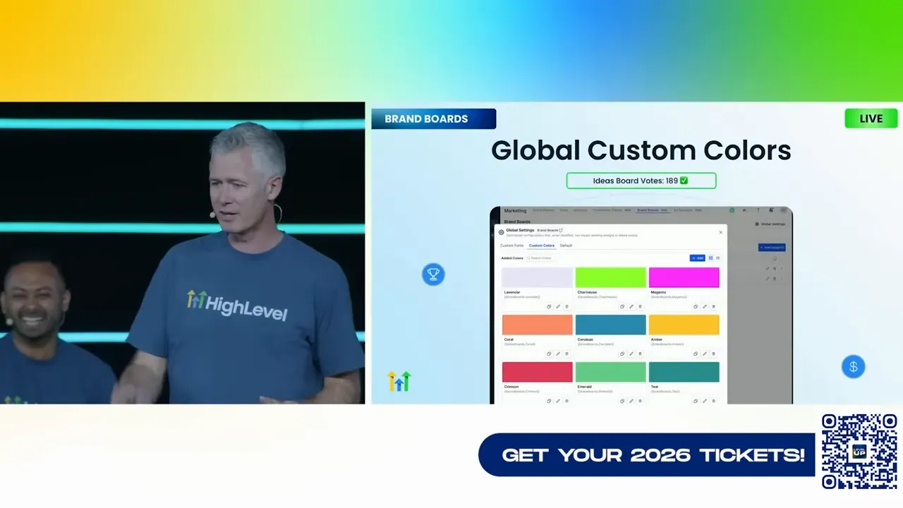 Brand boards and global custom colors slide