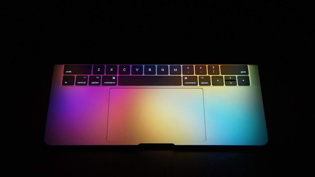 designer workspace laptop color palette