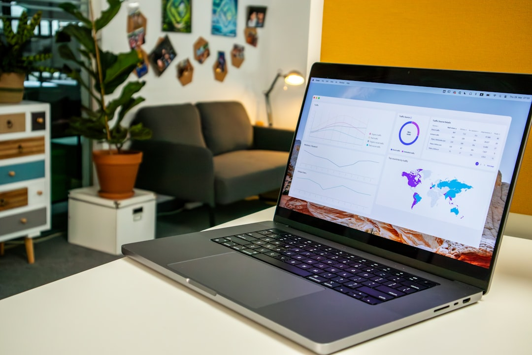 laptop with analytics dashboard