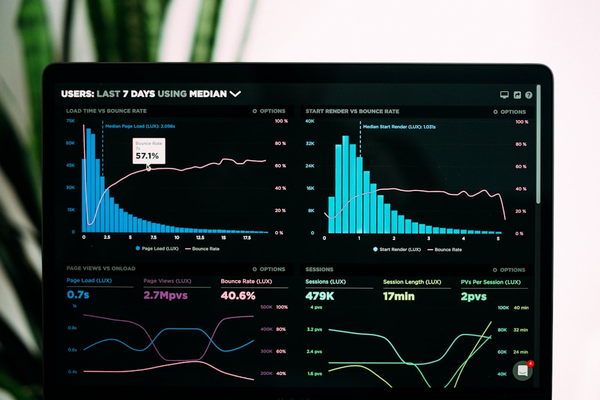 digital dashboard on laptop analytics