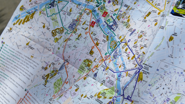 map with pins and markers