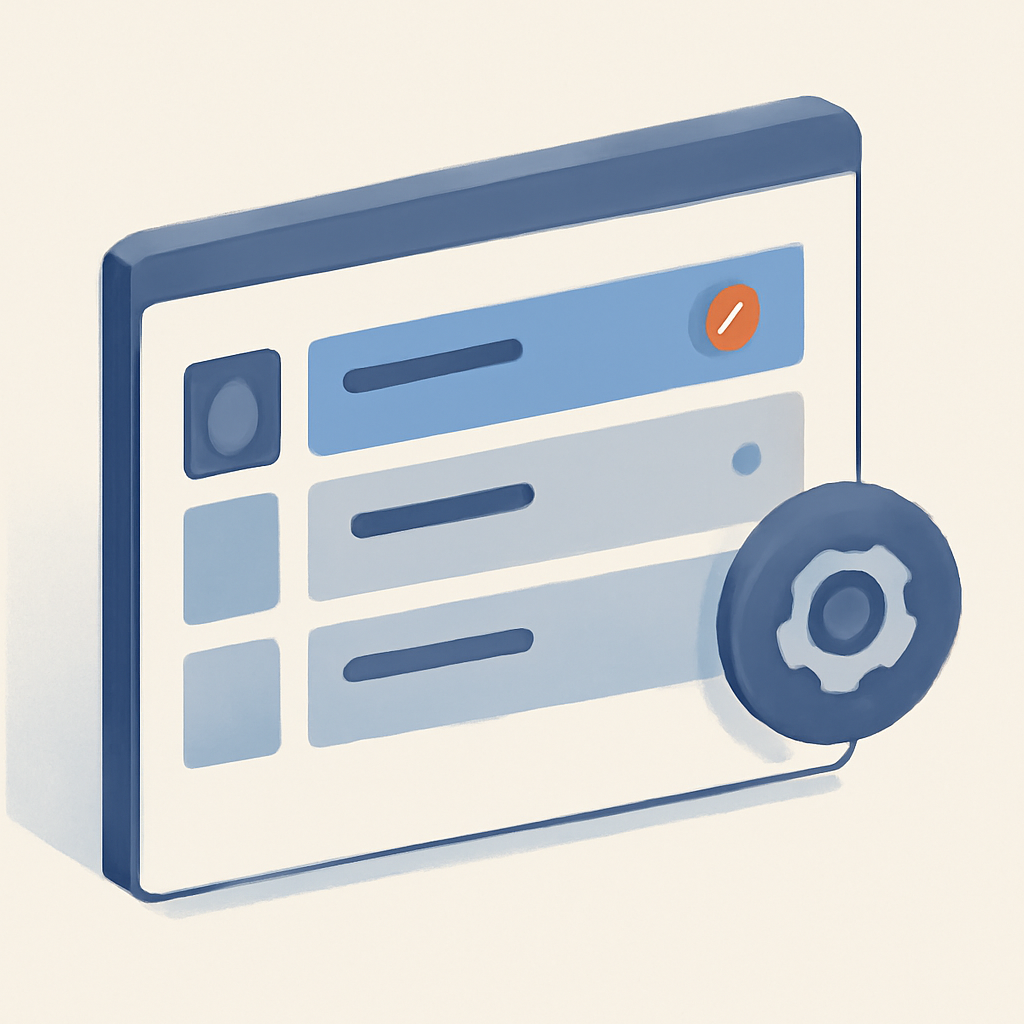 Minimalist visual representation of a clean agency inbox dashboard with unread indicators and workflow automation iconography, modern slate gray and soft blue palette, isometric view, no text or logos.